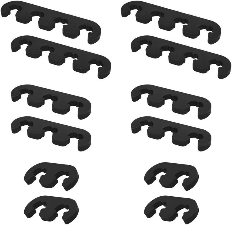 FSTURIOS 12PCS Spark Plug Wire Separator, 7mm 8mm 8.5mm 8.8mm Ignition Wire Separators Holder, Car Engine Spark Plug Wire Loom Divider Kit for Truck SUV RV, Car Accessories (Black) - Image 1